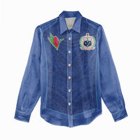 Custom Samoa Rugby Women Casual Shirt Tatau Tribal Motifs Sporty Style - Polynesian Pride