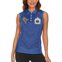 Custom Samoa Rugby Women Sleeveless Polo Shirt Tatau Tribal Motifs Sporty Style - Polynesian Pride