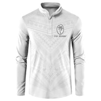 Custom Fiji Rugby Button Sweatshirt Tapa Tribal Motifs Sporty Style - Polynesian Pride