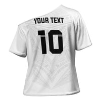 Custom Fiji Rugby Cross Shoulder Shirt Tapa Tribal Motifs Sporty Style - Polynesian Pride