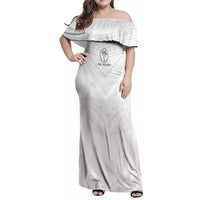 Custom Fiji Rugby Family Matching Off Shoulder Maxi Dress and Hawaiian Shirt Tapa Tribal Motifs Sporty Style - Polynesian Pride