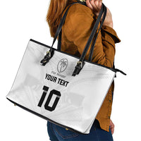 Custom Fiji Rugby Leather Tote Bag Tapa Tribal Motifs Sporty Style - Polynesian Pride
