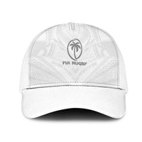 Fiji Rugby Mesh Trucker Cap Tapa Tribal Motifs Sporty Style LT03 One Size White White - Polynesian Pride