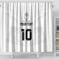 Custom Fiji Rugby Shower Curtain Tapa Tribal Motifs Sporty Style - Polynesian Pride