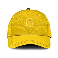 Niue Rugby Classic Cap Hiapo Tribal Motifs Sporty Style LT03 Universal Fit Yellow - Polynesian Pride