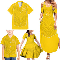 Custom Niue Rugby Family Matching Summer Maxi Dress and Hawaiian Shirt Hiapo Tribal Motifs Sporty Style - Polynesian Pride