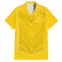 Custom Niue Rugby Hawaiian Shirt Hiapo Tribal Motifs Sporty Style - Polynesian Pride