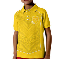 Custom Niue Rugby Kid Polo Shirt Hiapo Tribal Motifs Sporty Style - Polynesian Pride