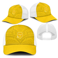 Niue Rugby Mesh Trucker Cap Hiapo Tribal Motifs Sporty Style LT03 - Polynesian Pride