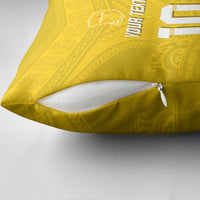 Custom Niue Rugby Pillow Cover Hiapo Tribal Motifs Sporty Style - Polynesian Pride