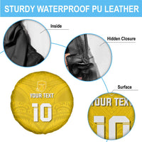 Custom Niue Rugby Spare Tire Cover Hiapo Tribal Motifs Sporty Style - Polynesian Pride