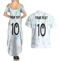 Custom New Zealand Football Couples Matching Summer Maxi Dress and Hawaiian Shirt The Whites-Aotearoa Inspired - Polynesian Pride