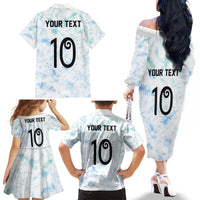 Custom New Zealand Football Family Matching Off The Shoulder Long Sleeve Dress and Hawaiian Shirt The Whites-Aotearoa Inspired - Polynesian Pride