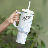Custom New Zealand Football Tumbler With Handle The Whites-Aotearoa Inspired - Polynesian Pride