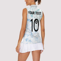 Custom New Zealand Football Women Sleeveless Polo Shirt The Whites-Aotearoa Inspired - Polynesian Pride