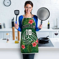 Custom Hawaii Volleyball Apron Kakau Abstract and Tropical Plants Green Color - Polynesian Pride