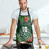 Custom Hawaii Volleyball Apron Kakau Abstract and Tropical Plants Green Color - Polynesian Pride