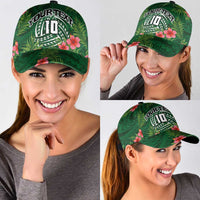 Custom Hawaii Volleyball Classic Cap Kakau Abstract and Tropical Plants Green Color LT03 - Polynesian Pride