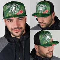 Custom Hawaii Volleyball Mesh Trucker Cap Kakau Abstract and Tropical Plants Green Color LT03 - Polynesian Pride