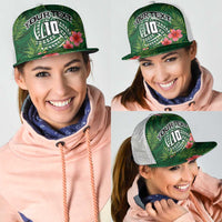 Custom Hawaii Volleyball Mesh Trucker Cap Kakau Abstract and Tropical Plants Green Color LT03 - Polynesian Pride