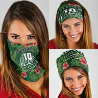 Custom Hawaii Volleyball Neck Gaiter Kakau Abstract and Tropical Plants Green Color - Polynesian Pride