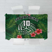 Custom Hawaii Volleyball Tablecloth Kakau Abstract and Tropical Plants Green Color LT03 Green - Polynesian Pride