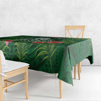 Custom Hawaii Volleyball Tablecloth Kakau Abstract and Tropical Plants Green Color LT03 - Polynesian Pride