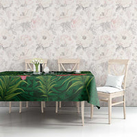 Custom Hawaii Volleyball Tablecloth Kakau Abstract and Tropical Plants Green Color LT03 - Polynesian Pride