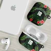 Custom Hawaii Volleyball AirPods Case Kakau Abstract and Tropical Plants Black Color - Polynesian Pride