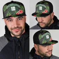 Custom Hawaii Volleyball Mesh Trucker Cap Kakau Abstract and Tropical Plants Black Color LT03 - Polynesian Pride