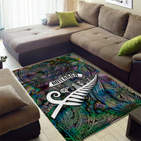 New Zealand Area Rug Aotearoa Symbols With Silver Fern LT03 - Polynesian Pride