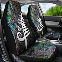 New Zealand Car Seat Cover Aotearoa Symbols With Silver Fern LT03 - Polynesian Pride