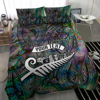 Personalized New Zealand Bedding Set Aotearoa Symbols With Silver Fern LT03 - Polynesian Pride