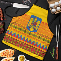 Romania Merry Christmas Apron Romania Emblem Traditional Folk Art - Polynesian Pride