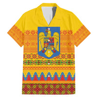 Romania Merry Christmas Family Matching Mermaid Dress and Hawaiian Shirt Romania Emblem Traditional Folk Art - Polynesian Pride