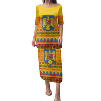 Romania Merry Christmas Family Matching Puletasi and Hawaiian Shirt Romania Emblem Traditional Folk Art - Polynesian Pride