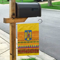 Romania Merry Christmas Garden Flag Romania Emblem Traditional Folk Art - Polynesian Pride