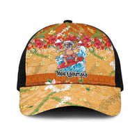 Hawaii Mele Kalikimaka Baseball Net Cap Funny Santa Claus Surfing on Tropical Plants LT03 One Size Black Multicolor - Polynesian Pride