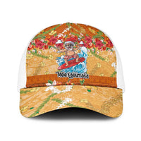 Hawaii Mele Kalikimaka Baseball Net Cap Funny Santa Claus Surfing on Tropical Plants LT03 One Size White Multicolor - Polynesian Pride