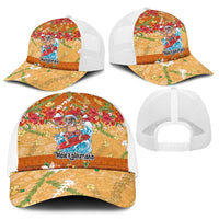 Hawaii Mele Kalikimaka Baseball Net Cap Funny Santa Claus Surfing on Tropical Plants - Polynesian Pride