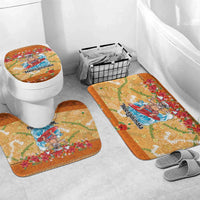 Hawaii Mele Kalikimaka Bathroom Set Funny Santa Claus Surfing on Tropical Plants - Polynesian Pride