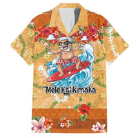 Hawaii Mele Kalikimaka Hawaiian Shirt Funny Santa Claus Surfing on Tropical Plants LT03 Multicolor - Polynesian Pride