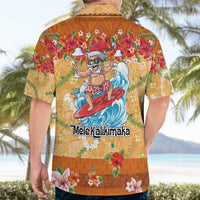 Hawaii Mele Kalikimaka Hawaiian Shirt Funny Santa Claus Surfing on Tropical Plants - Polynesian Pride