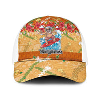 Hawaii Mele Kalikimaka Mesh Trucker Cap Funny Santa Claus Surfing on Tropical Plants - Polynesian Pride