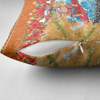 Hawaii Mele Kalikimaka Pillow Cover Funny Santa Claus Surfing on Tropical Plants - Polynesian Pride