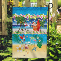 Polynesian Merry Christmas Garden Flag Funny Santa Beach Tropical Plant and Turtle - Polynesian Pride