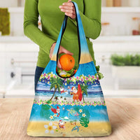 Polynesian Merry Christmas Grocery Bag Funny Santa Beach Tropical Plant and Turtle LT03 - Polynesian Pride