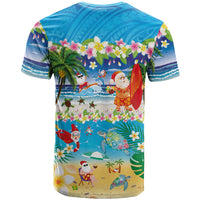 Polynesian Merry Christmas T Shirt Funny Santa Beach Tropical Plant and Turtle LT03 - Polynesian Pride