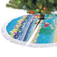 Polynesian Merry Christmas Tree Skirt Funny Santa Beach Tropical Plant and Turtle LT03 - Polynesian Pride