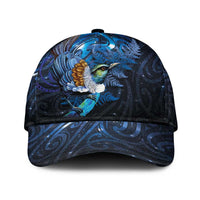 Aotearoa Matariki Classic Cap Maori Tribal with Silver Fern and Tui Bird Galaxy Style LT03 Universal Fit Navy - Polynesian Pride